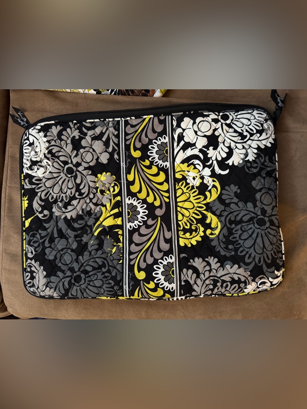 Vera Bradley Black and Yellow Floral Laptop Case